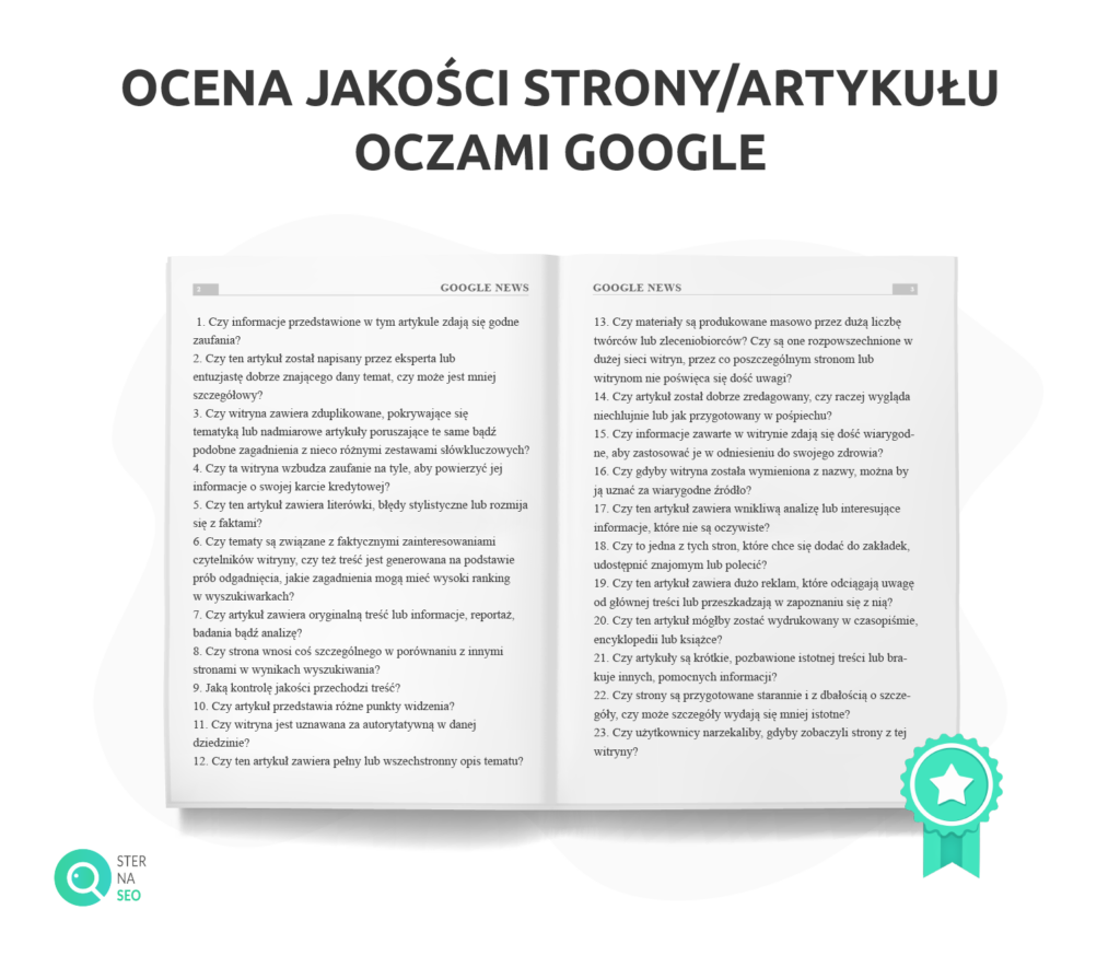 Ocena jakości strony/artykułu oczami Google